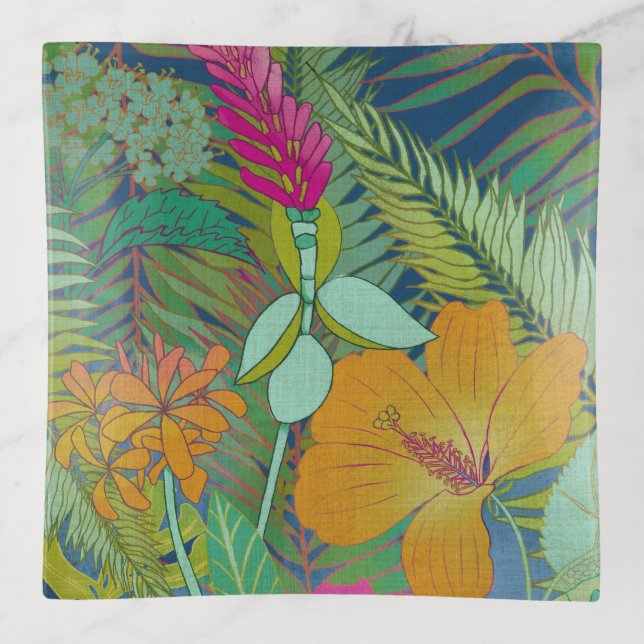 Tropical Tapestry II Trinket Tray (Front)