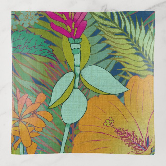 Tropical Tapestry II Trinket Tray (Front)