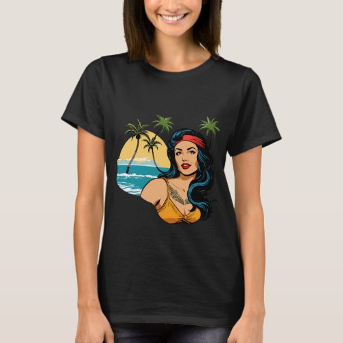 Tropical Tattoo Paradise Sailor Jerry Inspired  T_Shirt