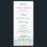 Tropical Teal Berry Pink Floral Chevron Wedding Program<br><div class="desc">This colorful modern tropical floral wedding ceremony program, featuring trendy and elegant hand lettered script and the colors of colors of berry pink, peacock pink, fuchsia, teal, turquoise blue, green, orange, yellow and red, is perfect for the couple who will be having a destination wedding: on a Hawaiian beach, a...</div>