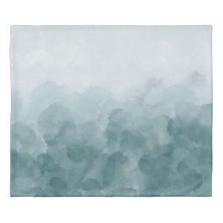 Tropical Teal Blue Watercolor Duvet Cover