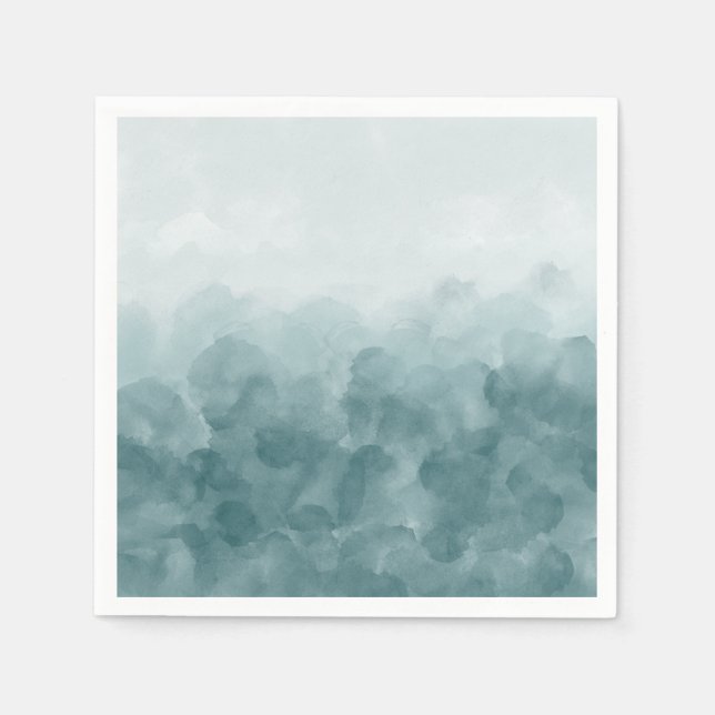 Tropical Teal Blue Watercolor Napkins (Front)