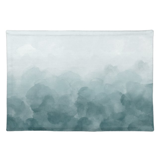 Tropical Teal Blue Watercolor Placemat (Front)