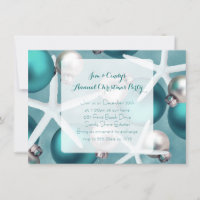 Tropical Teal Christmas Party Invitation