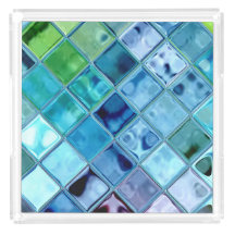 Tropical Teal Dove Acrylic Tray