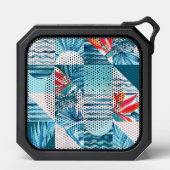 Tropical Teal Geometric Abstract Pattern Bluetooth Speaker (Front)