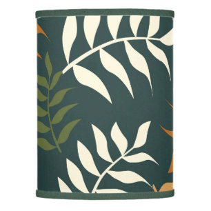 Tropical Teal Leaf Vector Pattern Lamp Shade