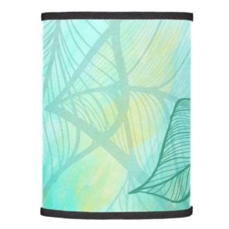 Tropical Teal Line Art Lamp Shade