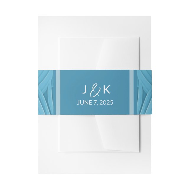 Tropical Teal Wedding Invitation Belly Band (Front Example)