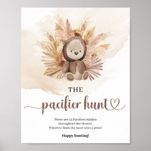 Tropical teddy bear pampas The Pacifier Hunt game Poster