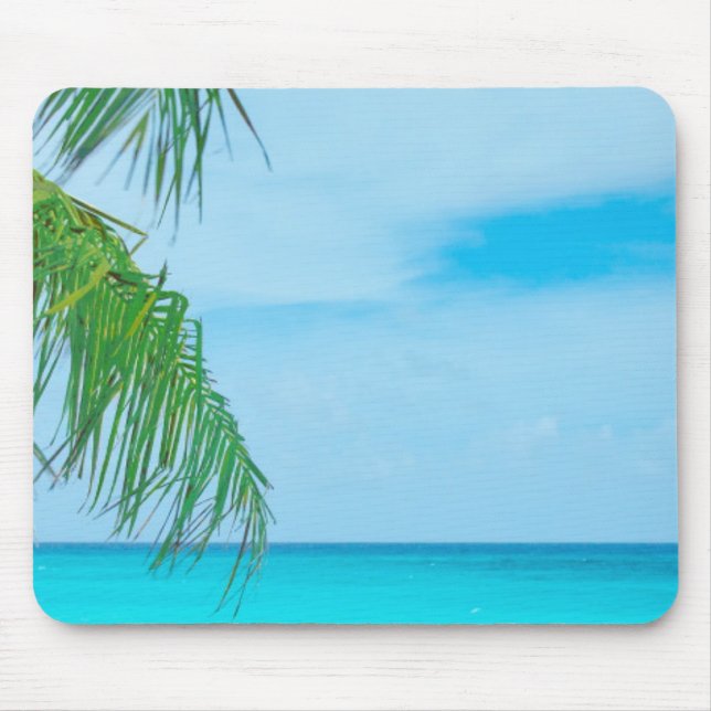 Tropical Template Palms Blue Sky Elegant Modern Mouse Pad (Front)