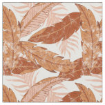 Tropical Terracotta Palm Leaves Pattern Fabric
