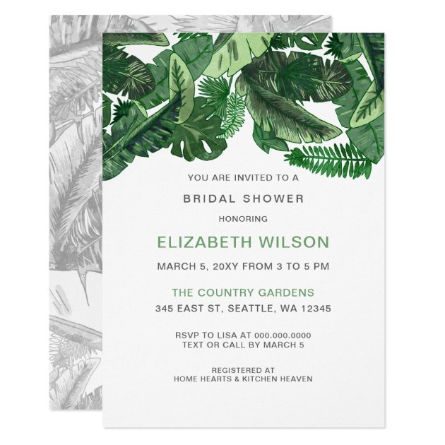 Tropical Terrain Botanical Bridal Shower Invitation