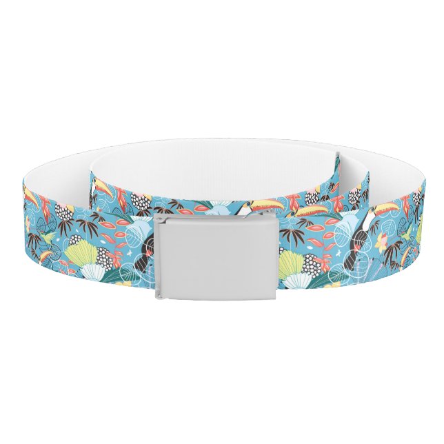 Tropical Texture With Toucans and Hummingbirds Belt (Coil)