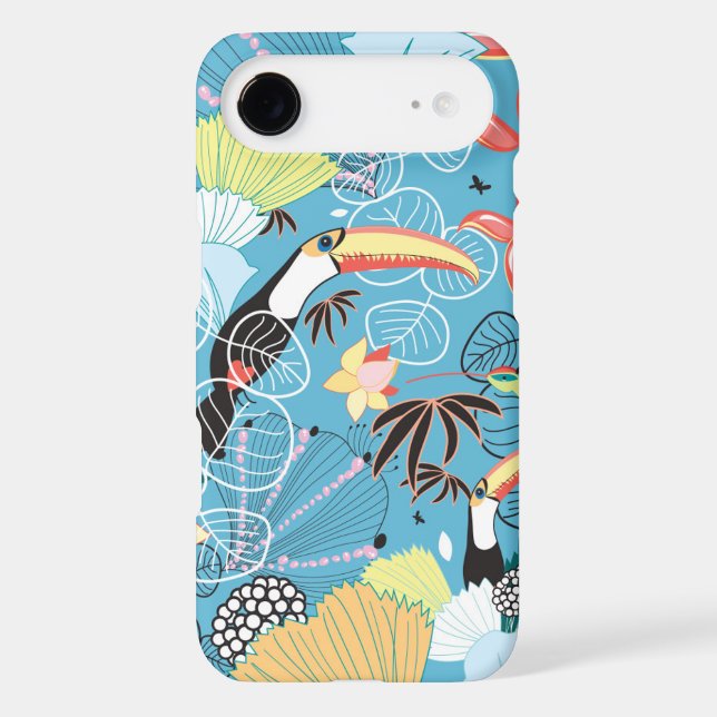 Tropical Texture With Toucans and Hummingbirds Case-Mate iPhone Case (Back)