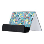 Tropical Texture With Toucans and Hummingbirds Desk Business Card Holder