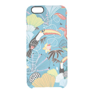 Tropical Texture With Toucans and Hummingbirds Clear iPhone 6/6S Case