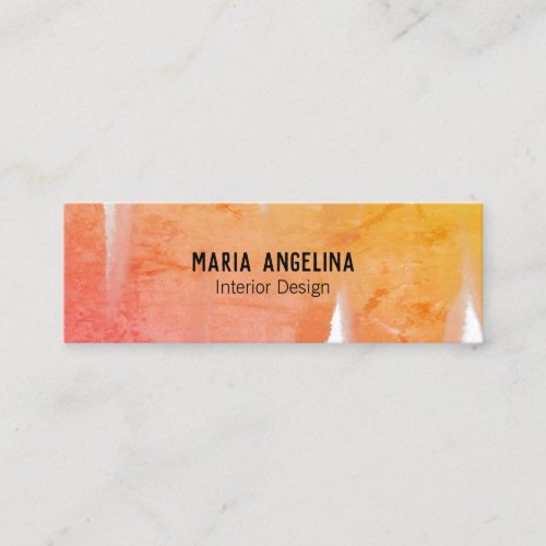 Tropical textured inky brushstroke painting mini business card