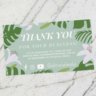 Tropical Thank You Business Card