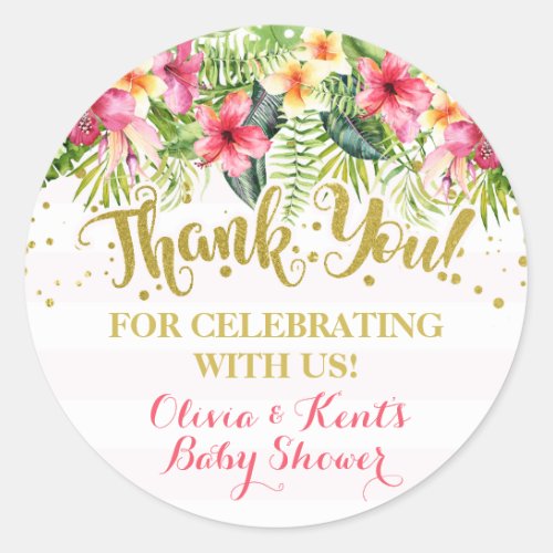 Tropical Thank you sticker Favor Sticker