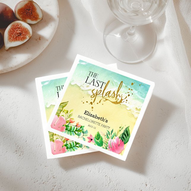 Tropical The last splash Bachelorette Party Napkins (Creator Uploaded)