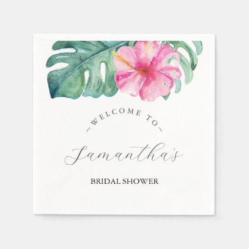 Tropical Theme Bridal Shower Hibiscus Flower Napkins