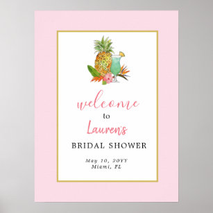 Tropical Theme Bridal shower Welcome Poster