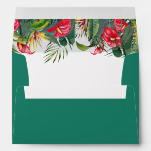 Tropical theme flowers bouquet envelope