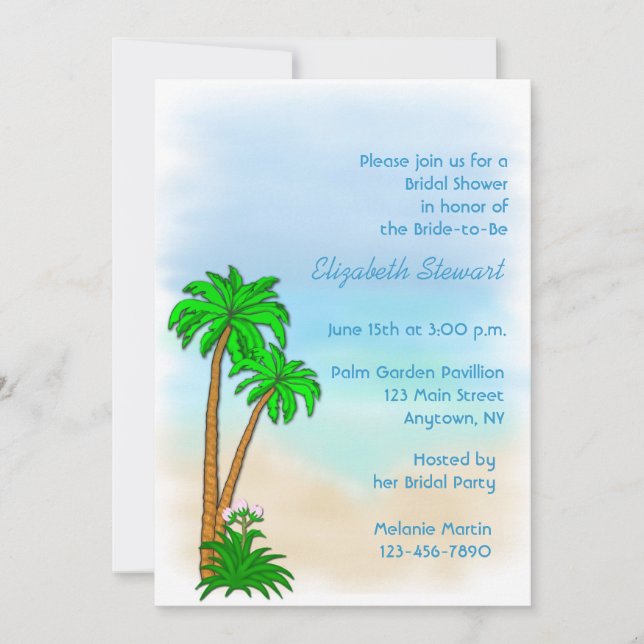 Tropical Theme Invitation (Front)