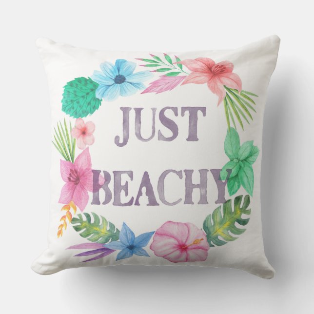 Tropical Theme Pillow for Beach House Florida Home (Front)