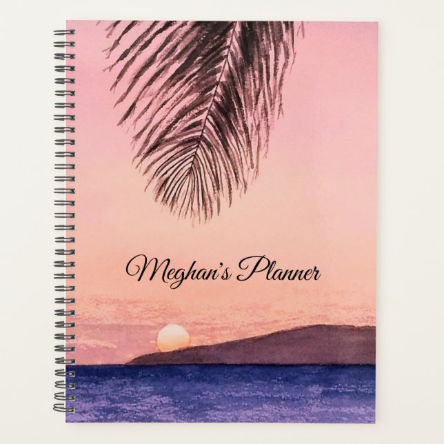 Tropical theme, spiral bound, standard planner (Front)