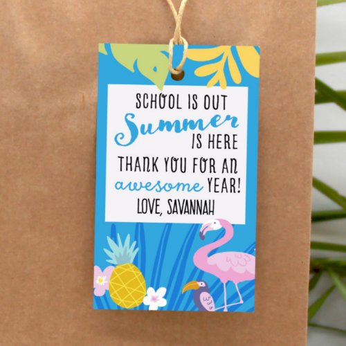 Tropical Theme Teacher Personalized Gift Tag 