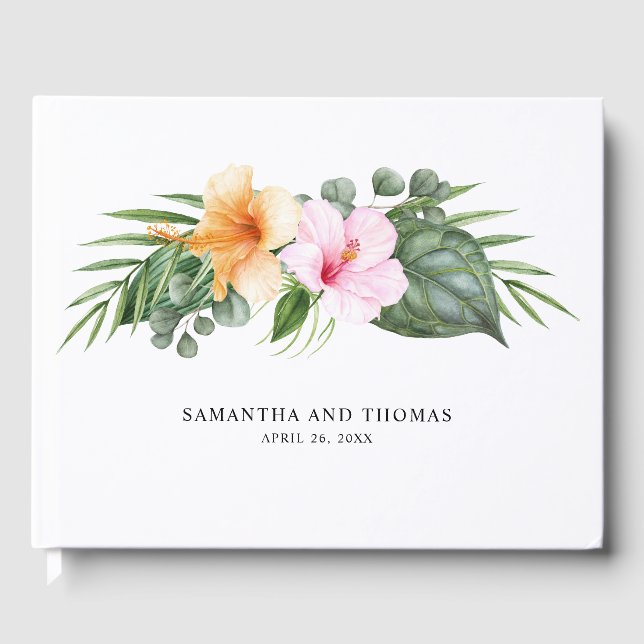 Tropical Theme Wedding with Your Photo Guest Book (Front)