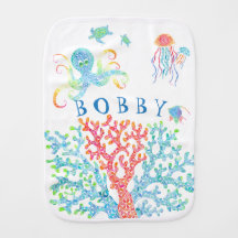 Tropical Themed Burp Cloth - Customizable