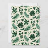 Tropical Themed Green Leaves Graduation Party Invitation (Back)