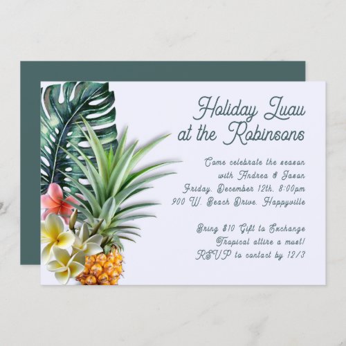 Tropical Themed Home or Office Holiday Party  Invitation