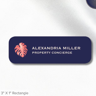 Tropical Themed Hospitality Name Tag