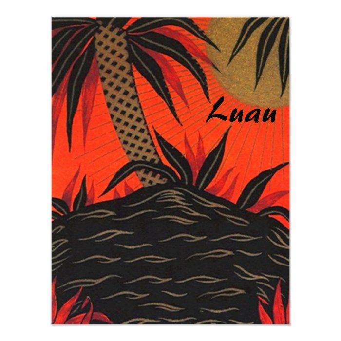 Tropical Themed Party Luau Tiki Island Invitations