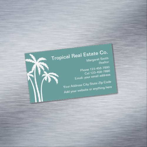 Tropical Themed Real Estate Business Card Magnet