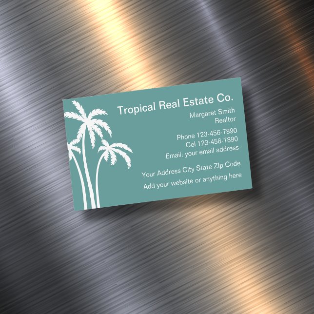 Tropical Themed Real Estate Business Card Magnet (Creator Uploaded)