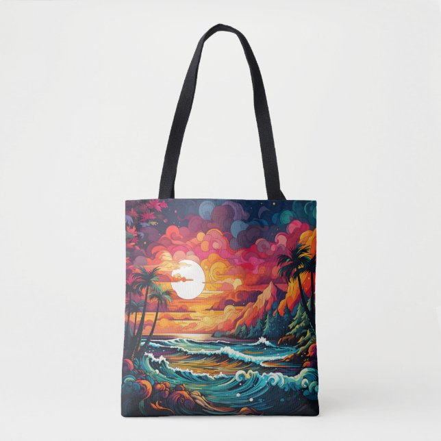 Tropical themed  tote bag (Front)