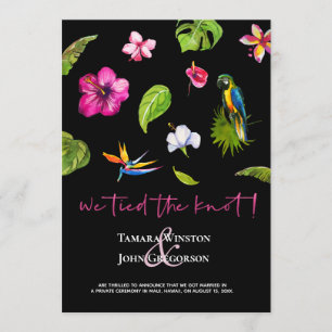 Tropical Tied The Knot Just Married Reception Invitation