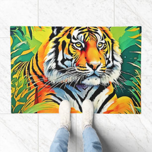 Tropical Tiger Art Doormat