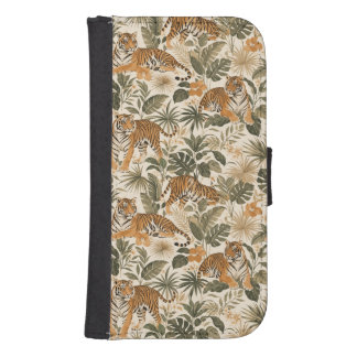 Tropical Tiger Botanical Wallet Phone Case