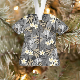 Tropical Tiger Hawaiian Palm Jungle Aloha Shirt Ornament