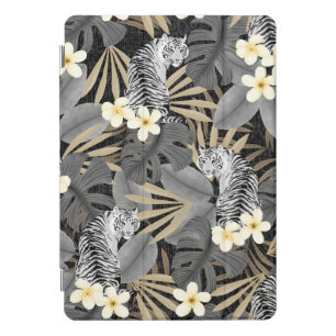 Tropical Tiger Hawaiian Palm Jungle Gray iPad Pro Cover