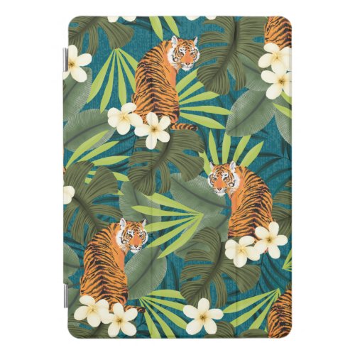 Tropical Tiger Hawaiian Palm Jungle Teal iPad Pro Cover