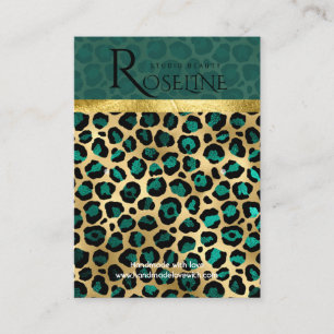 Tropical tiger jungle pink flower Earring Display Business Card