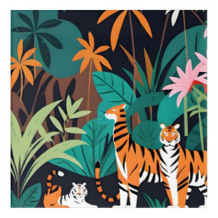 Tropical Tiger Trio Acrylic Print