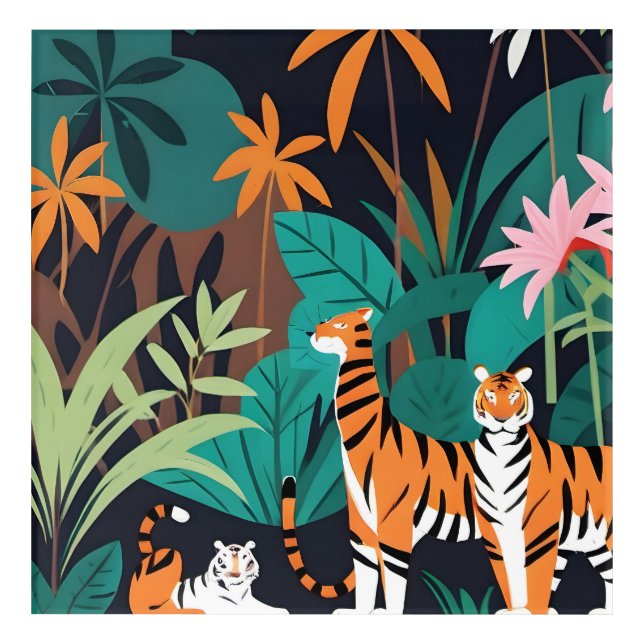Tropical Tiger Trio Acrylic Print (Front)